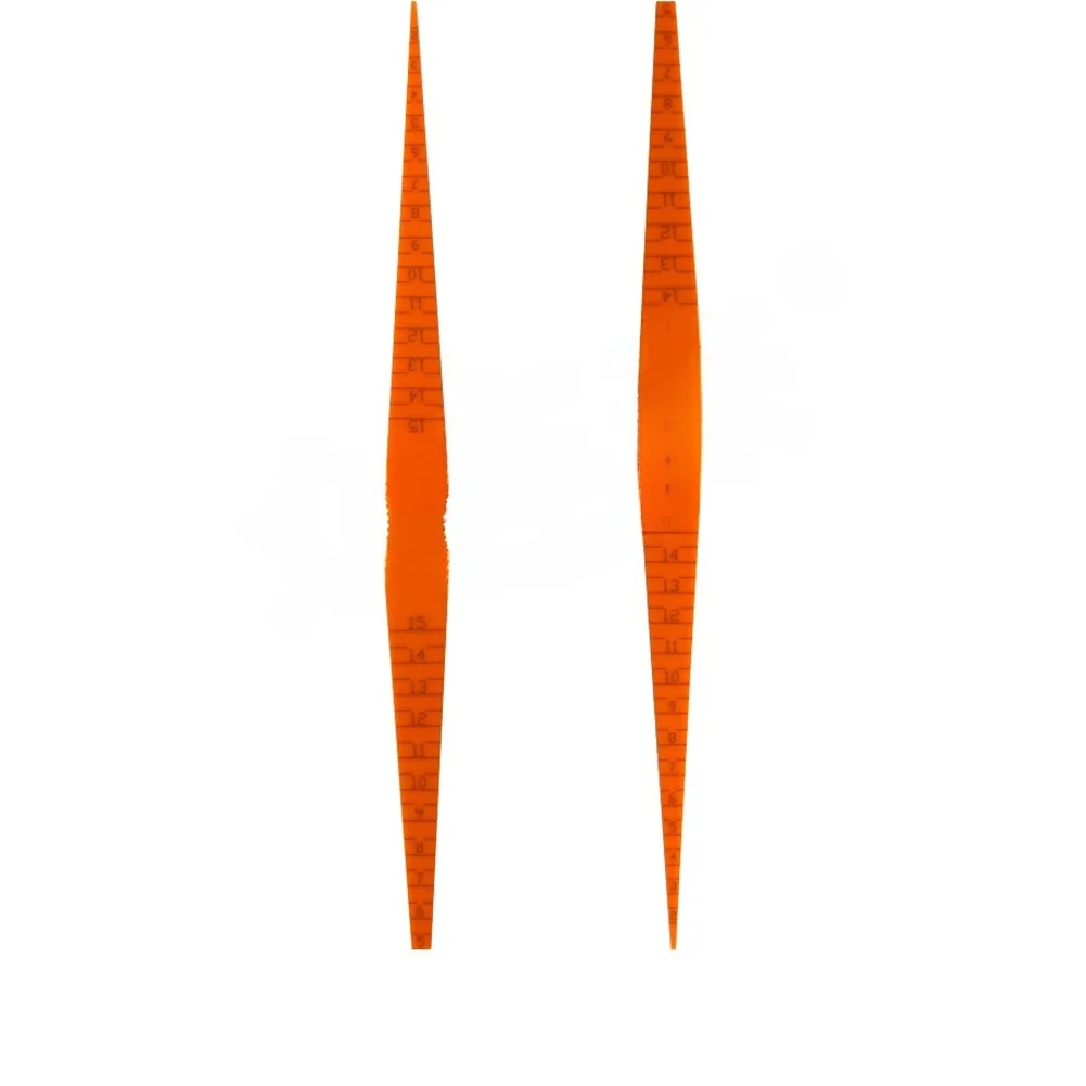 Automotive Body Panel Gap Measuring Tool Flexible Ruler Gauge for Door Hood Trunk Alignment 253 x 18 x 3 mm ABS Orange