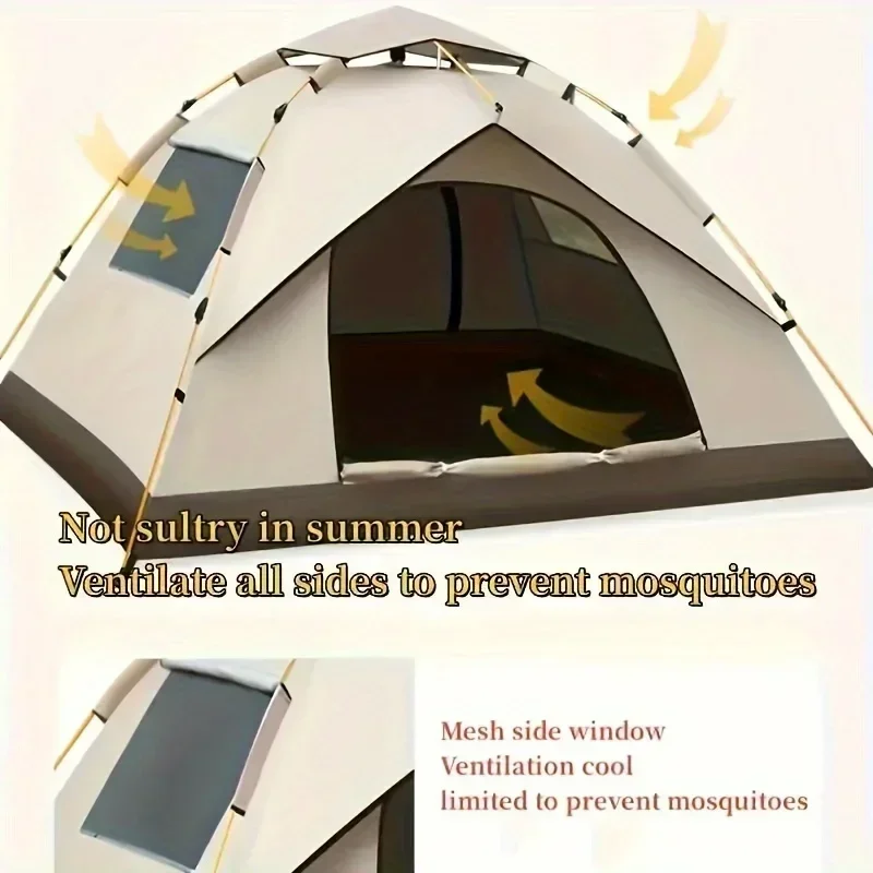 Outdoor Camping Portable Folding Tent, Wilderness Camping Equipment, Large Automatic Rain And Mosquito Prevention Tent