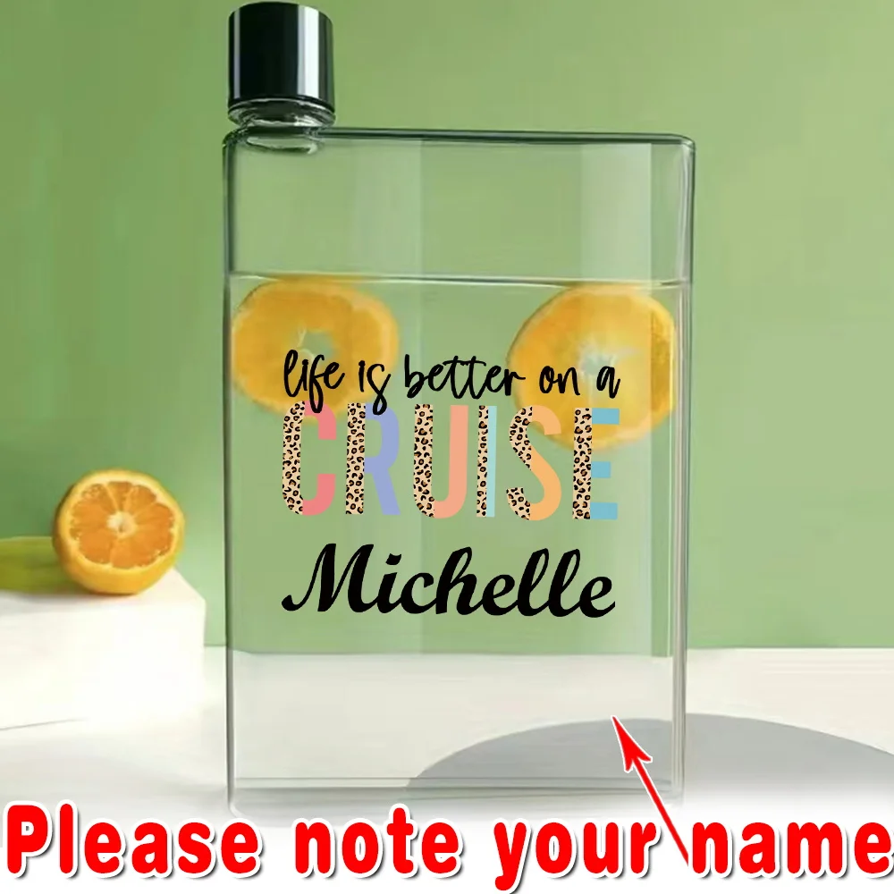 

Customized Name 420ml Transparent Water Bottle Leakproof Lightweight Portable Refillable Water Jug Personalized Sports Travel