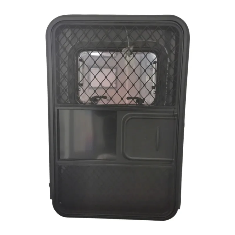 2025 زوايا مستديرة يسار/يمين مفتوح RV مقطورة قافلة الباب مع قفل نقطة واحدة ونافذة دفع من الأكريليك