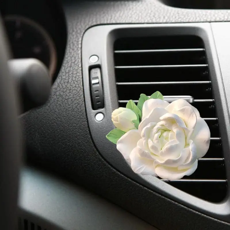 Car Fashion Jasmine Flower Car Air Outlet Fragrant Perfume Clip Air Freshener Diffuser Car Air Conditioning Air Clip Decorative