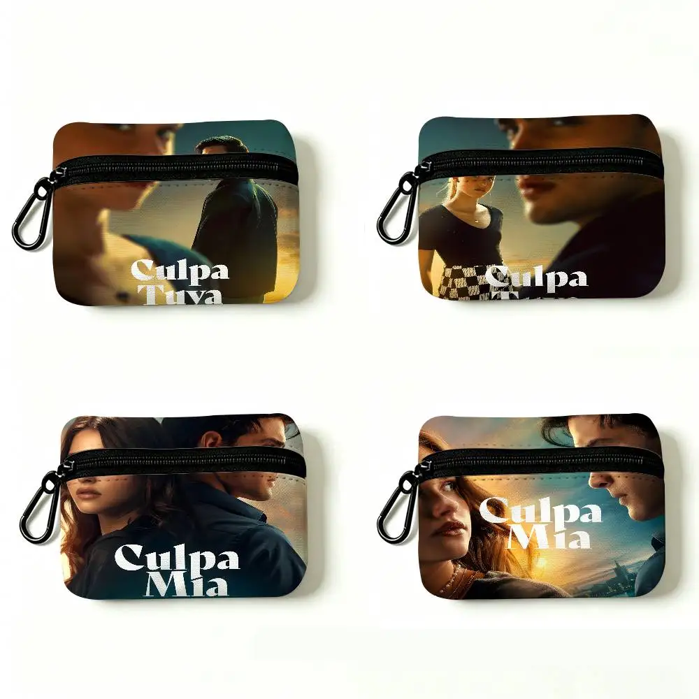 Hot Movie C-Culpa Tuya Mini Oxford Cloth Coin Purse With Carabiner Hook Portable Key Card Wallet Small Zipper Storage Pouch
