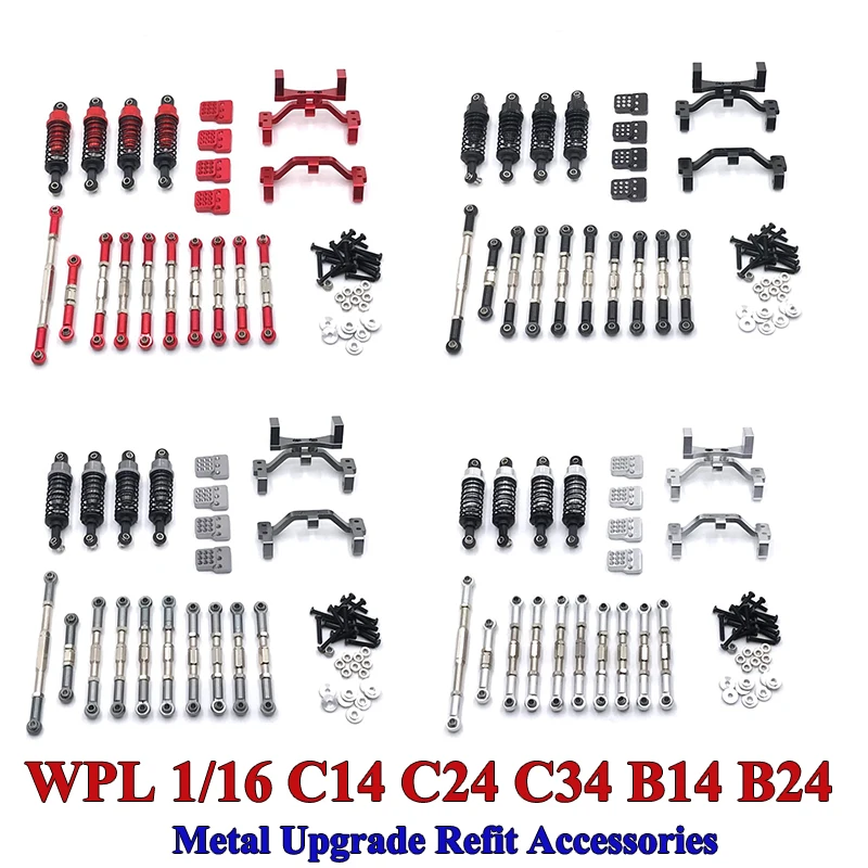 WPL 1/16 C14 C24 C34 B14 B24 Henglong Feiyu JJRC RC Car Metal Upgrade Refit Accessories Connecting Rod Shock Absorber