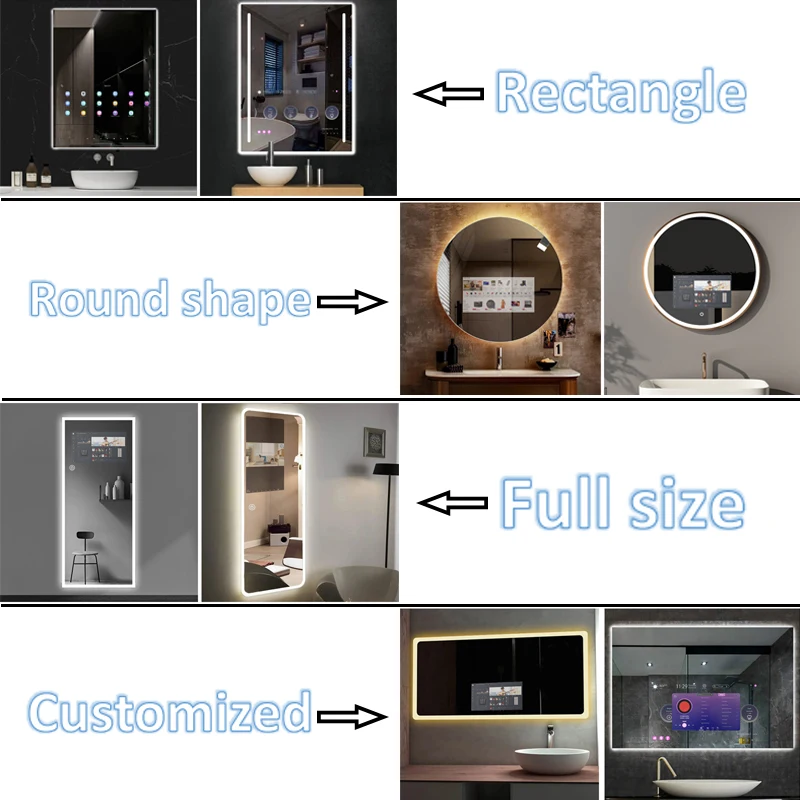 Espejo Led inteligente para baño de Hotel, espejo mágico para salón, Tv, Android, WIFI, venta al por mayor