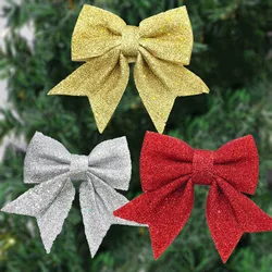 (2 Pcs/pack) 15*12.5cm Christmas Bow Pearl Cotton Christmas Tree Decoration Pendant Wall Display Window Scene Props Hairpin DIY