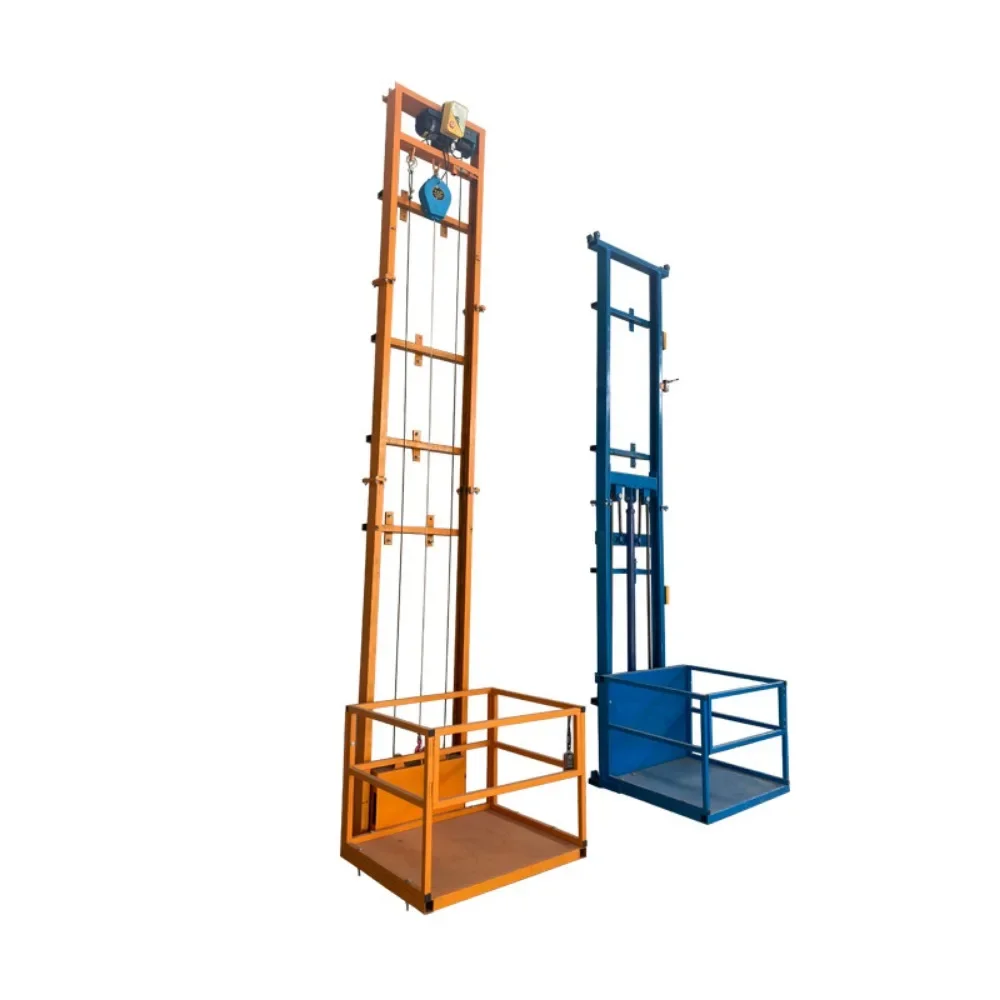 Electric hydraulic lift household monorail platform fixed small freight elevator