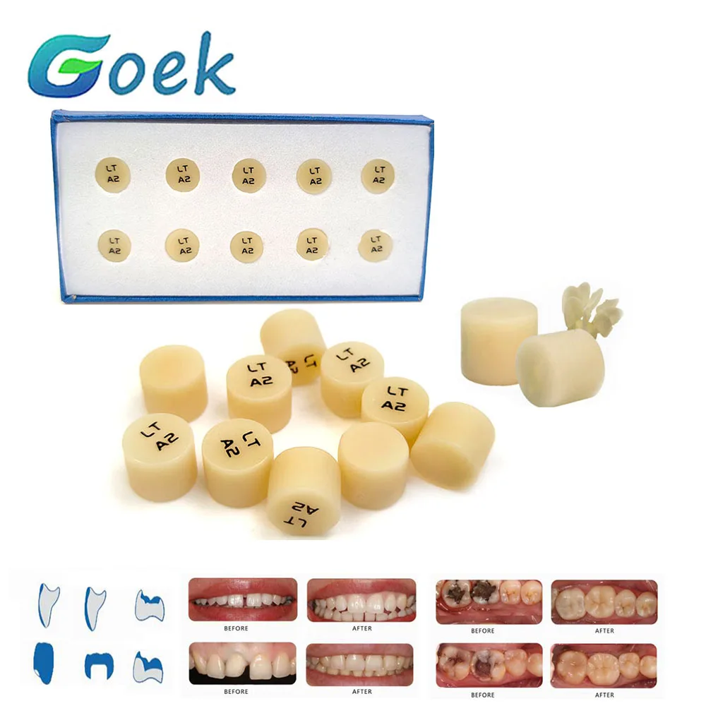 

5pcs/Box Dental Press Glass Ceramic Blocks Lithium Disilicate HT/LT 460MPA Dentistry Ceramic Veneer Inlay Materials 0.1mm