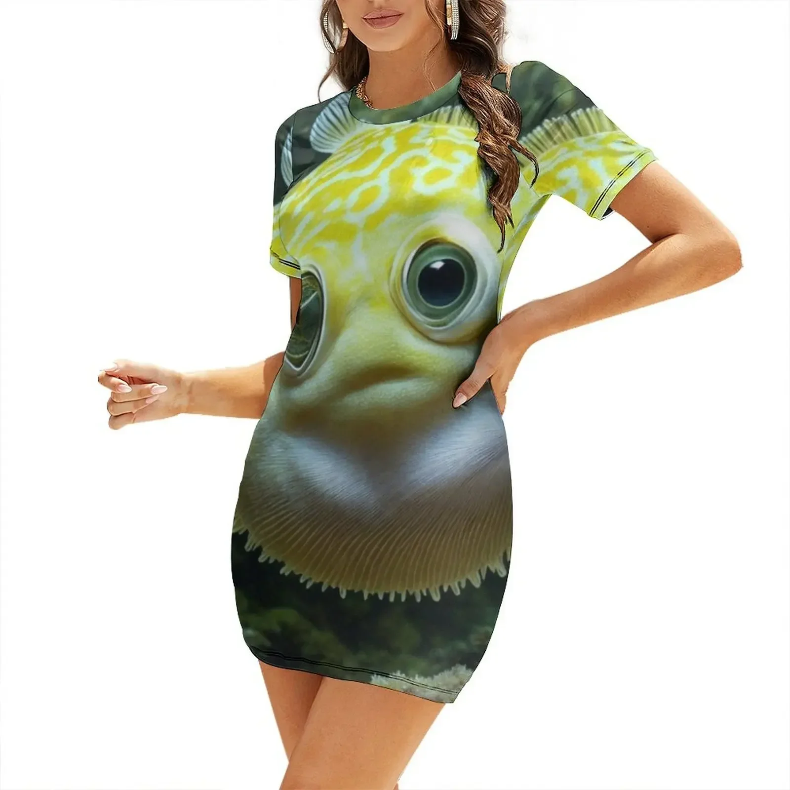 

Puffer Fish. Japanese Puffer Artwork Short-Sleeved Dress Female dress dress summer 2026 women