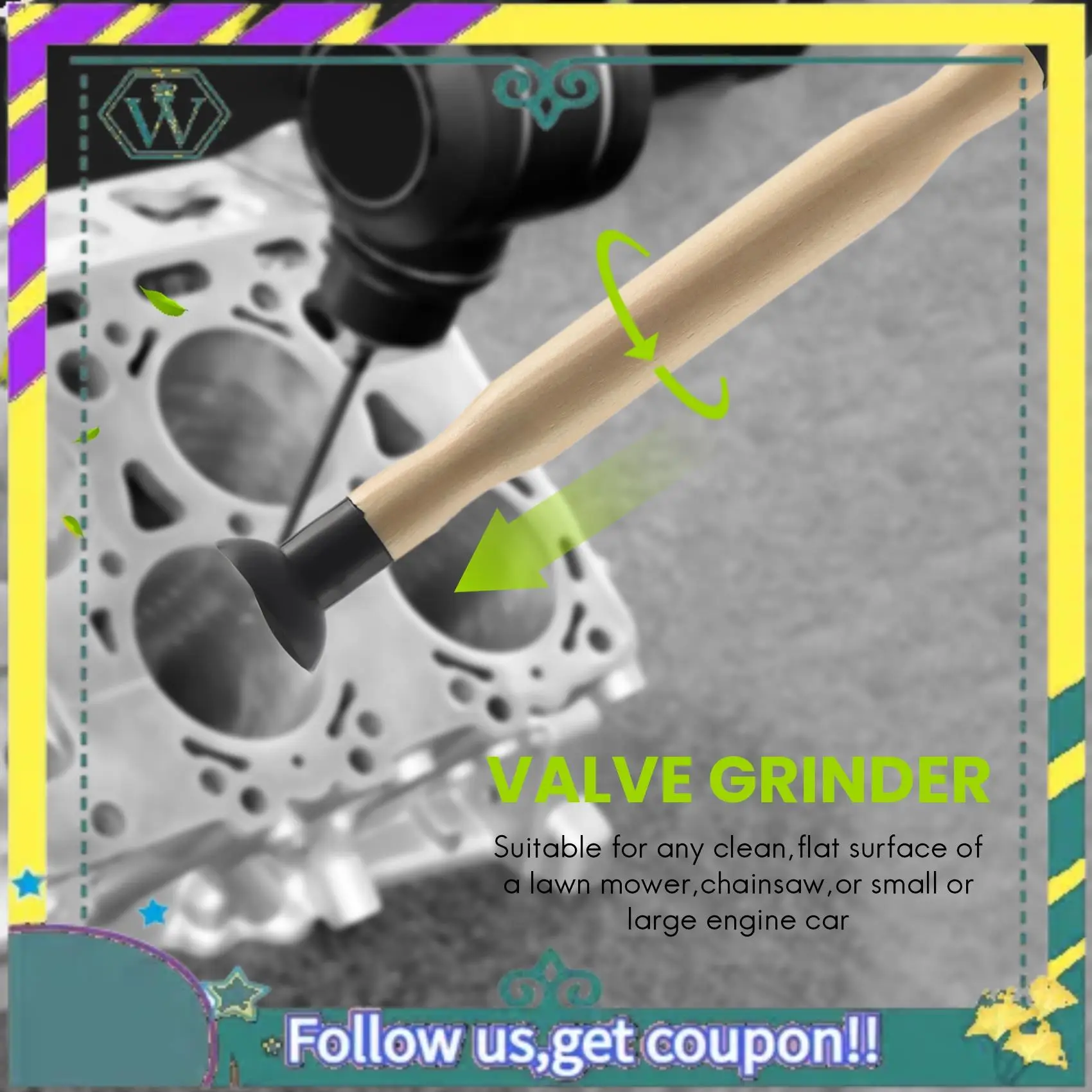 

Upgraded Valve Hand Lapping Grinding Tool Kit 2-Piece Set-Dual-End Suction Cup Lap Stick,1-1/8 Inch,1-3/8 Inch,5/8 Inch,3/16 Inc