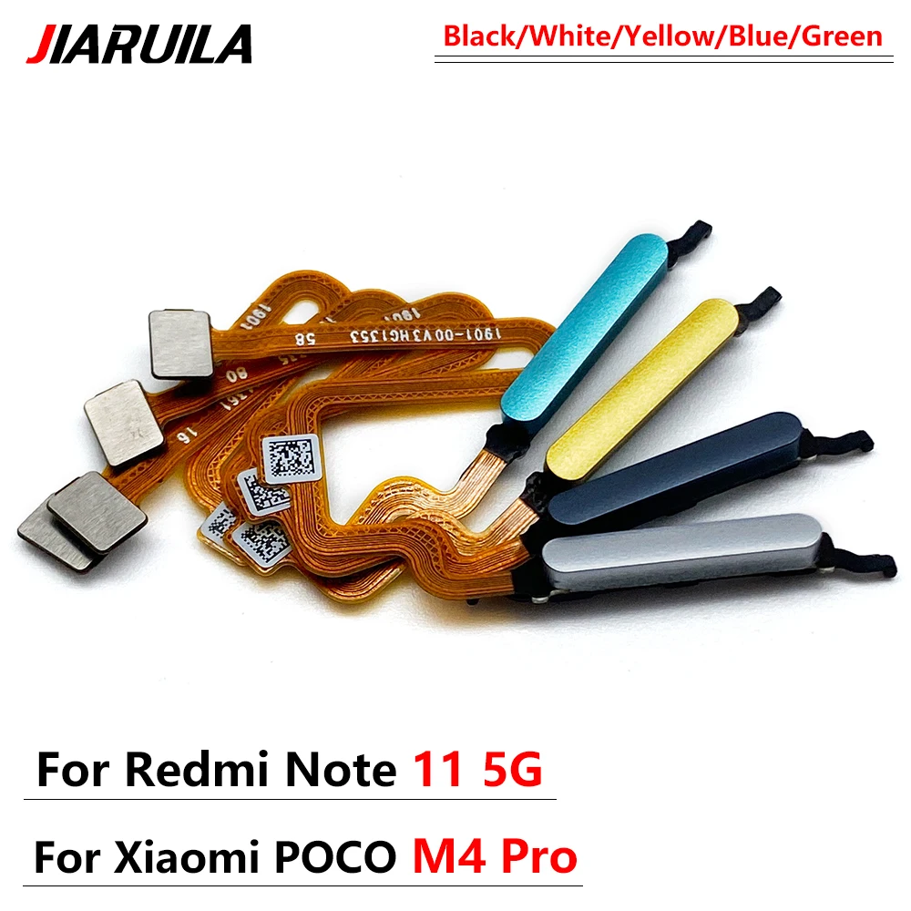 NEW For Xiaomi Poco M4 Pro / Redmi Note 11 5G 4G Home Power Button Fingerprint Touch Id Sensor Connector Flex Cable