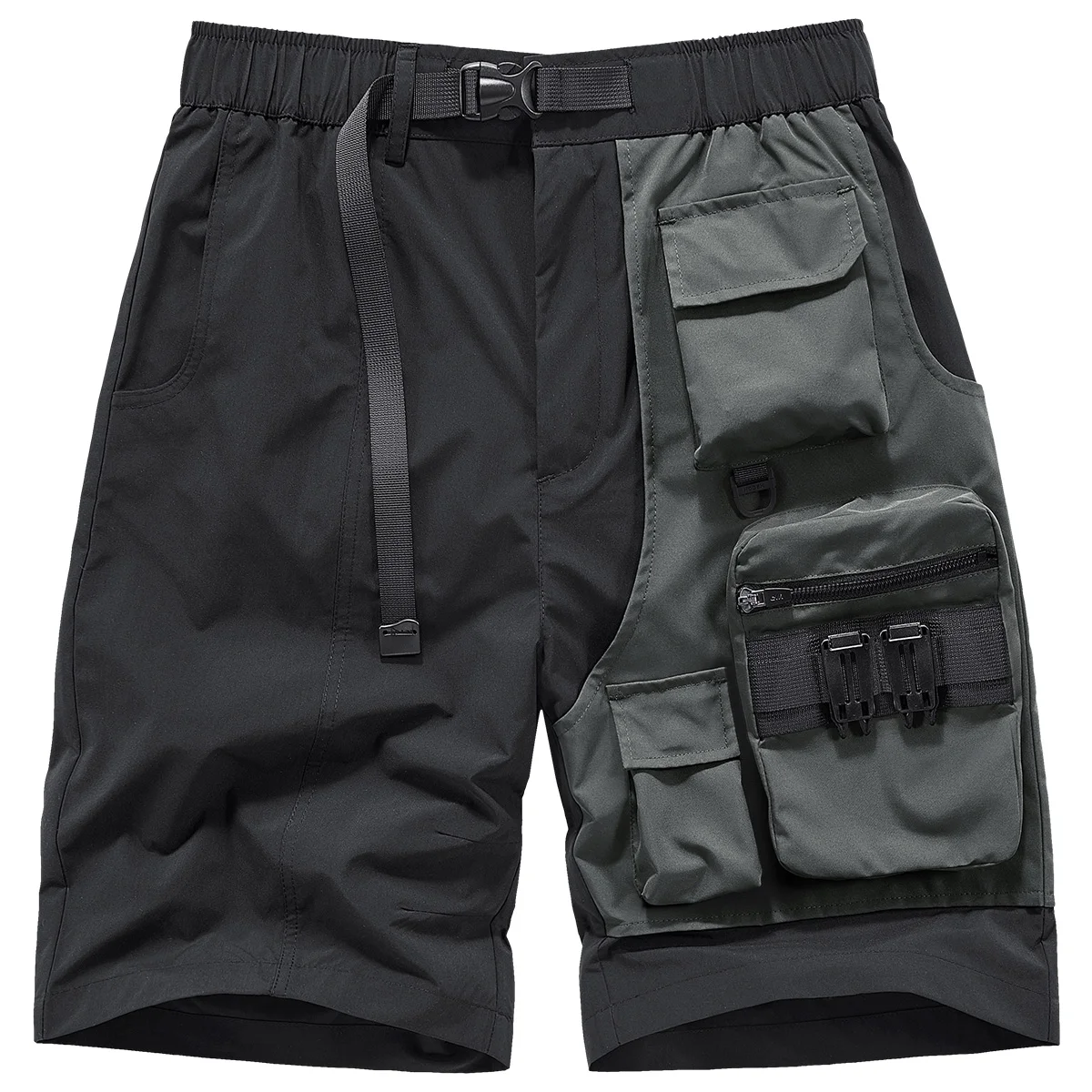 

Мужские повседневные свободные рабочие брюки из дышащего полиэстера с прямым кроем, летние, в стиле пэчворк, с цветными вставками и множеством карманов