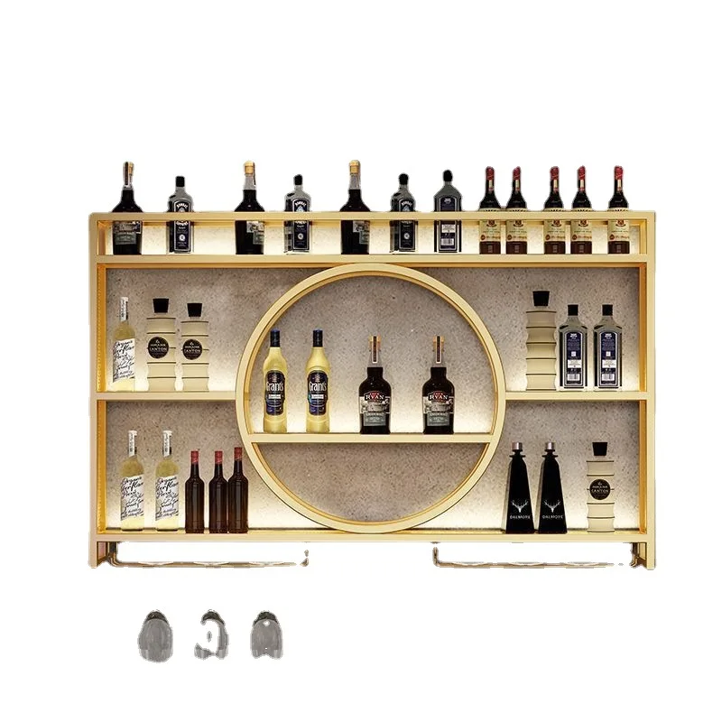 

Nordic wrought iron wine rack, wall decorative metal rack