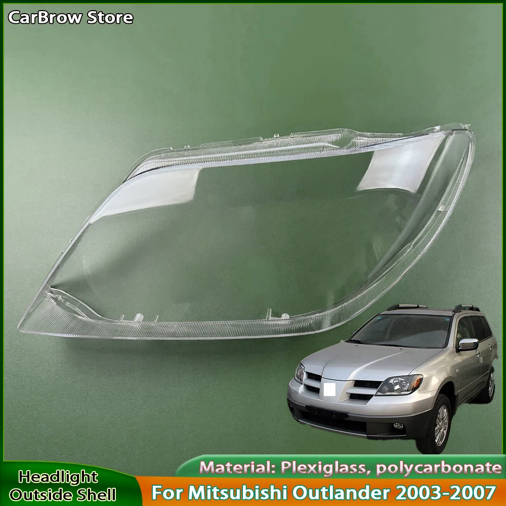 

Для Mitsubishi Outlander 2003 2004 2005 2006, передние фары автомобиля, прозрачный абажур, чехол для фар, линза