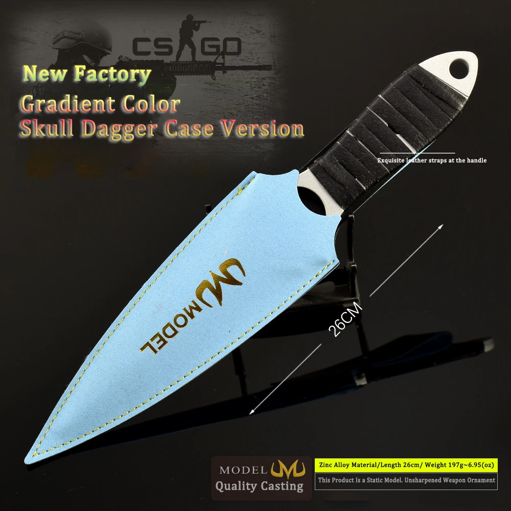 26 سنتيمتر لعبة مكافحة الإرهاب الصلة مكافحة الإضراب لعبة عالمية سكين التدرج اللون كامل معدن جلد الصبي هدية سلاح نموذج