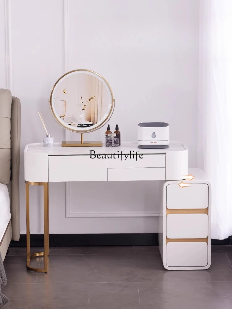 

*Dresser rock slab storage cabinet integrated modern simple small apartment cream style