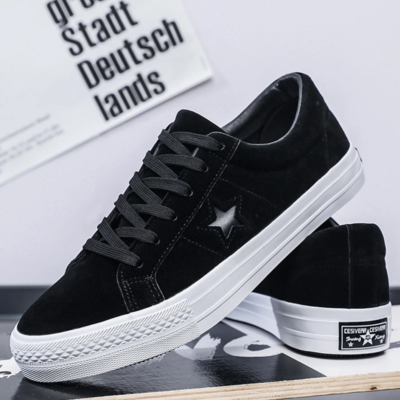 Unisex Vintage Canvas Low Top Trainers, Star Stitch Lace Up Light Flat Sole Comfort Non Slip Daily Outdoor Casual Sneakers