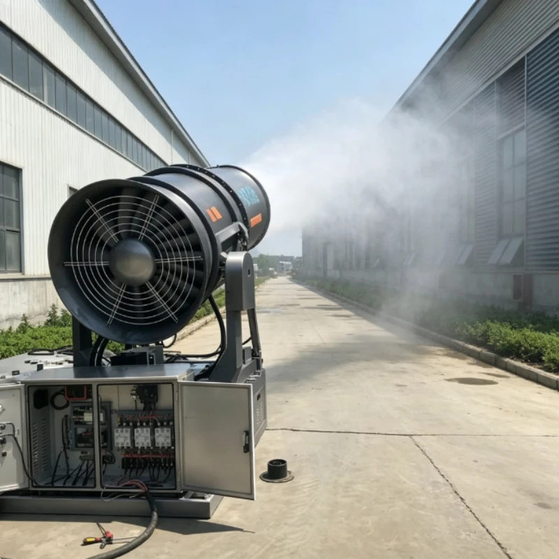 40m Full Automatic Rotation Fog Cannon 380V Industrial Mist Sprayer Cement Plant Dust Removal Equipment