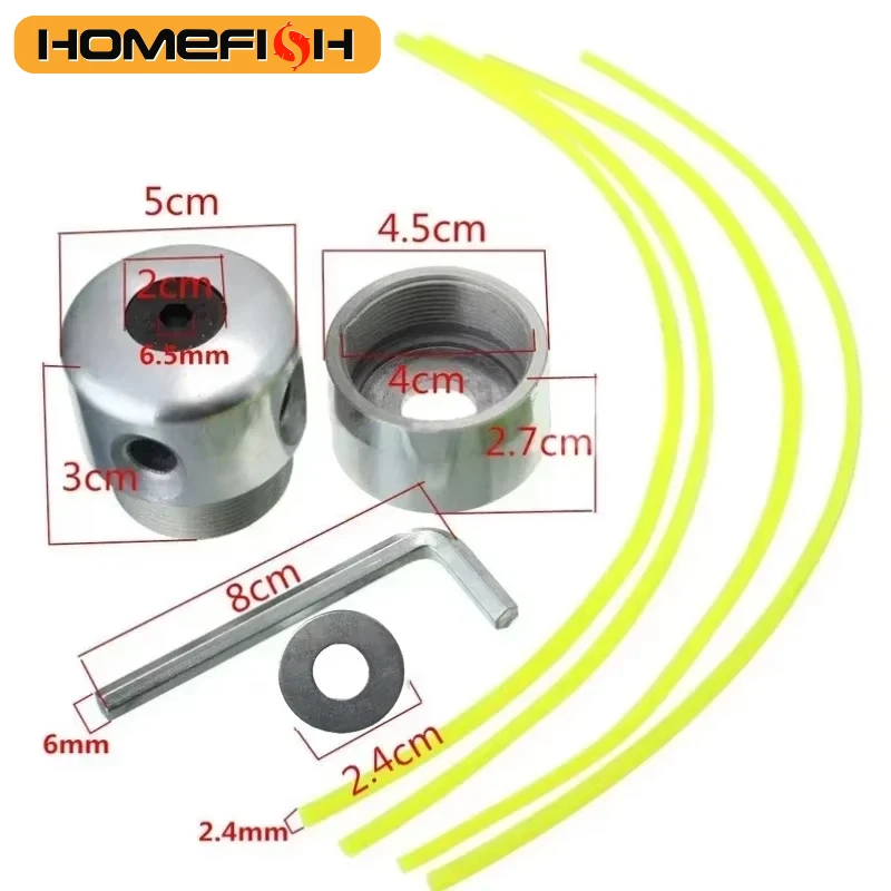 Aluminum Grass Trimmer Head 4 Line Brush Cutter Replacement for Lawn Mower Strimmer Accessories