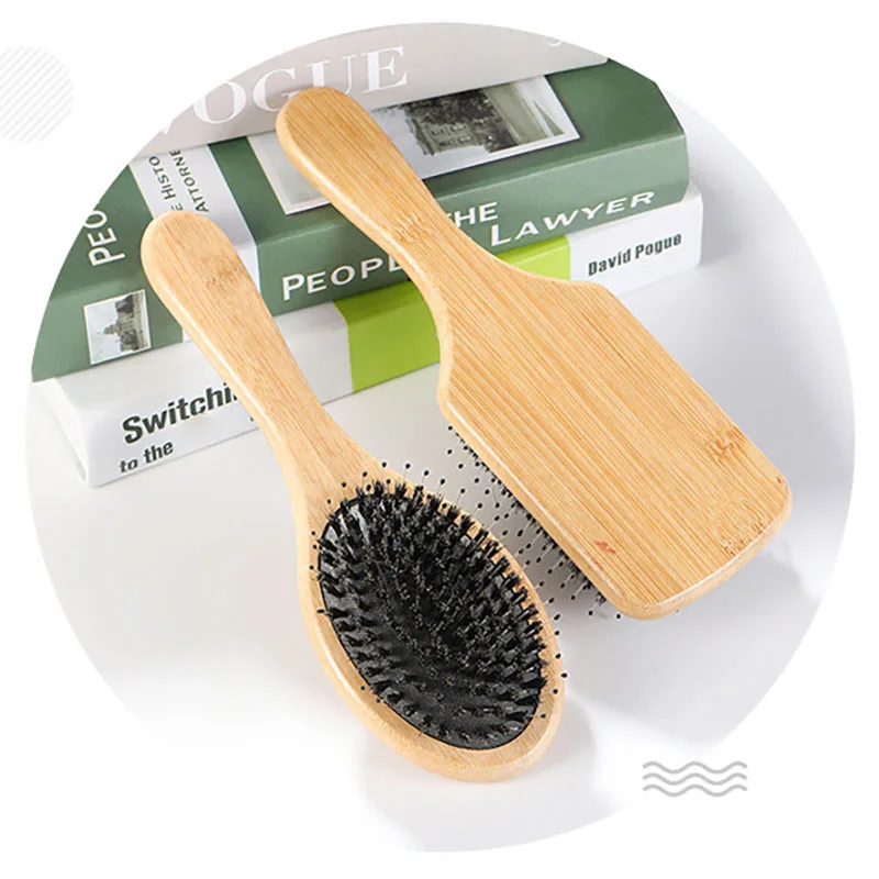 Massage Bamboo Comb Hand Labor Saving Round Head Bamboo Teeth Do Not Hurt Hair Women Long Hair Home Air Cushion Comb