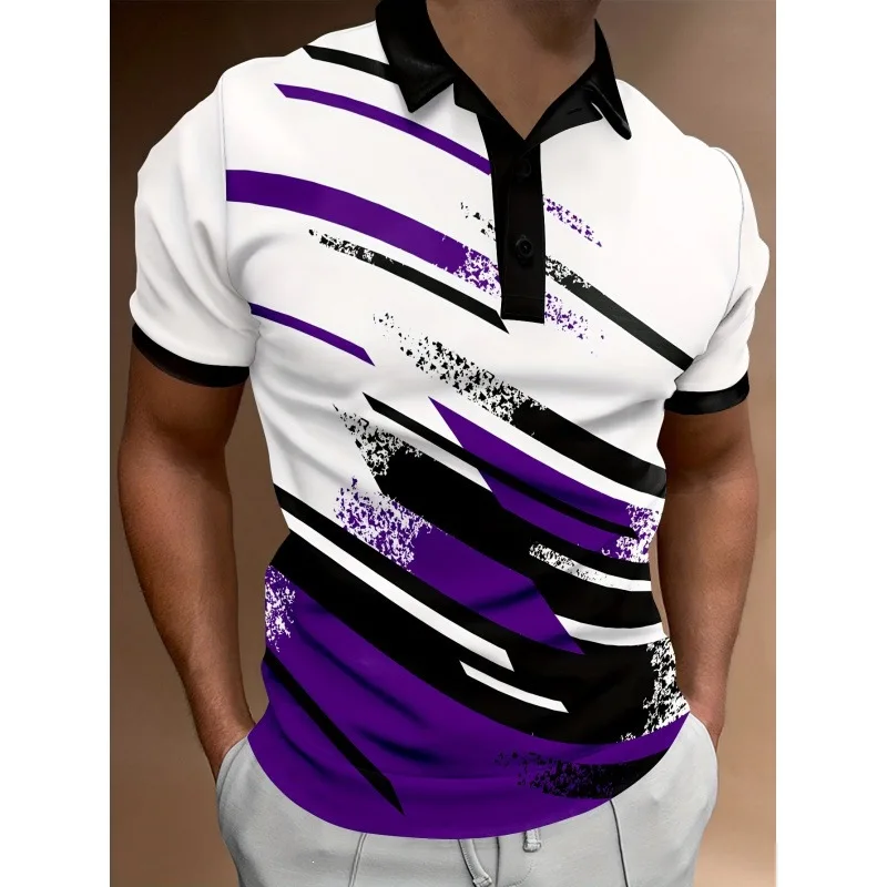 KIDWHXR Man Summer Polo Shirt Fashion Contrast Color Short Sleeve Men T-shirt Thin Breathable Outdoor Sport Male Casual Top