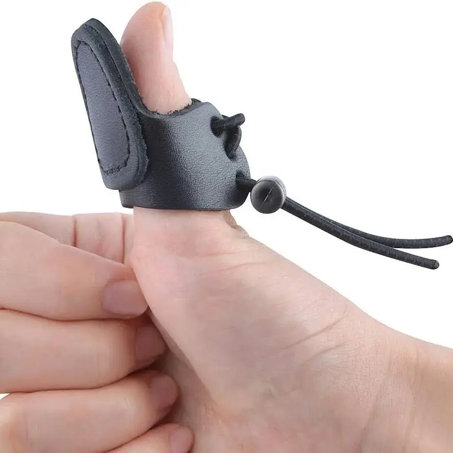 

Archery Leather Thumb Ring Archery Finger Protector for Recurve Bow Traditional Bow Finger Tab Guard for Hunting Shooting