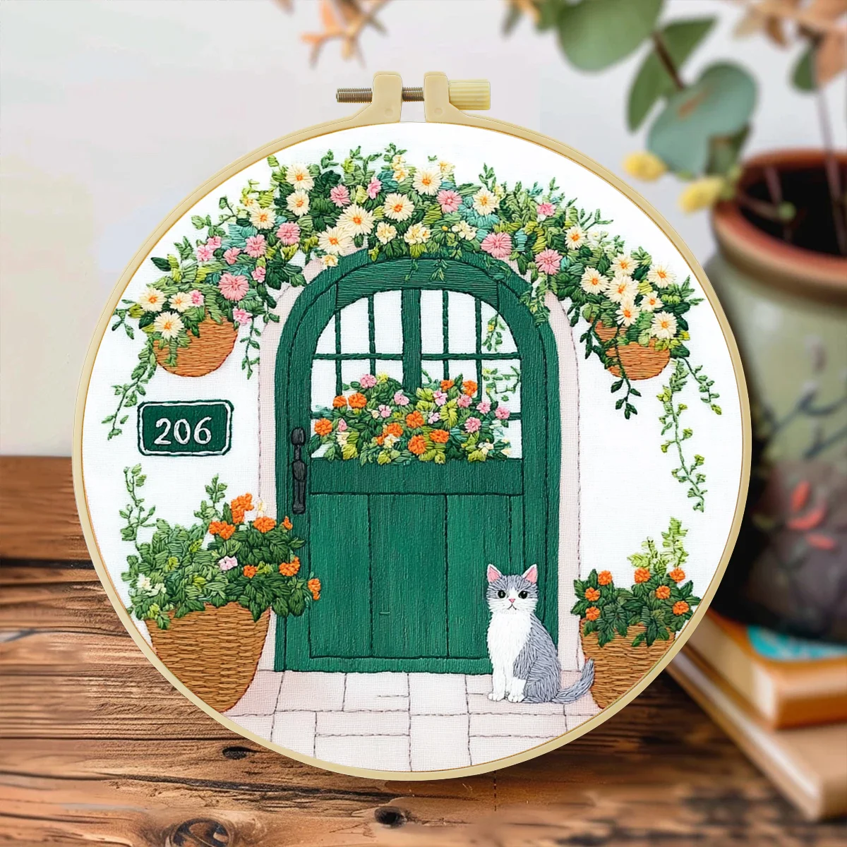 1개 20X20CM/15X15CM 7.87/6.3인치 자수 스타터 키트 DIY 키트 홈 데코