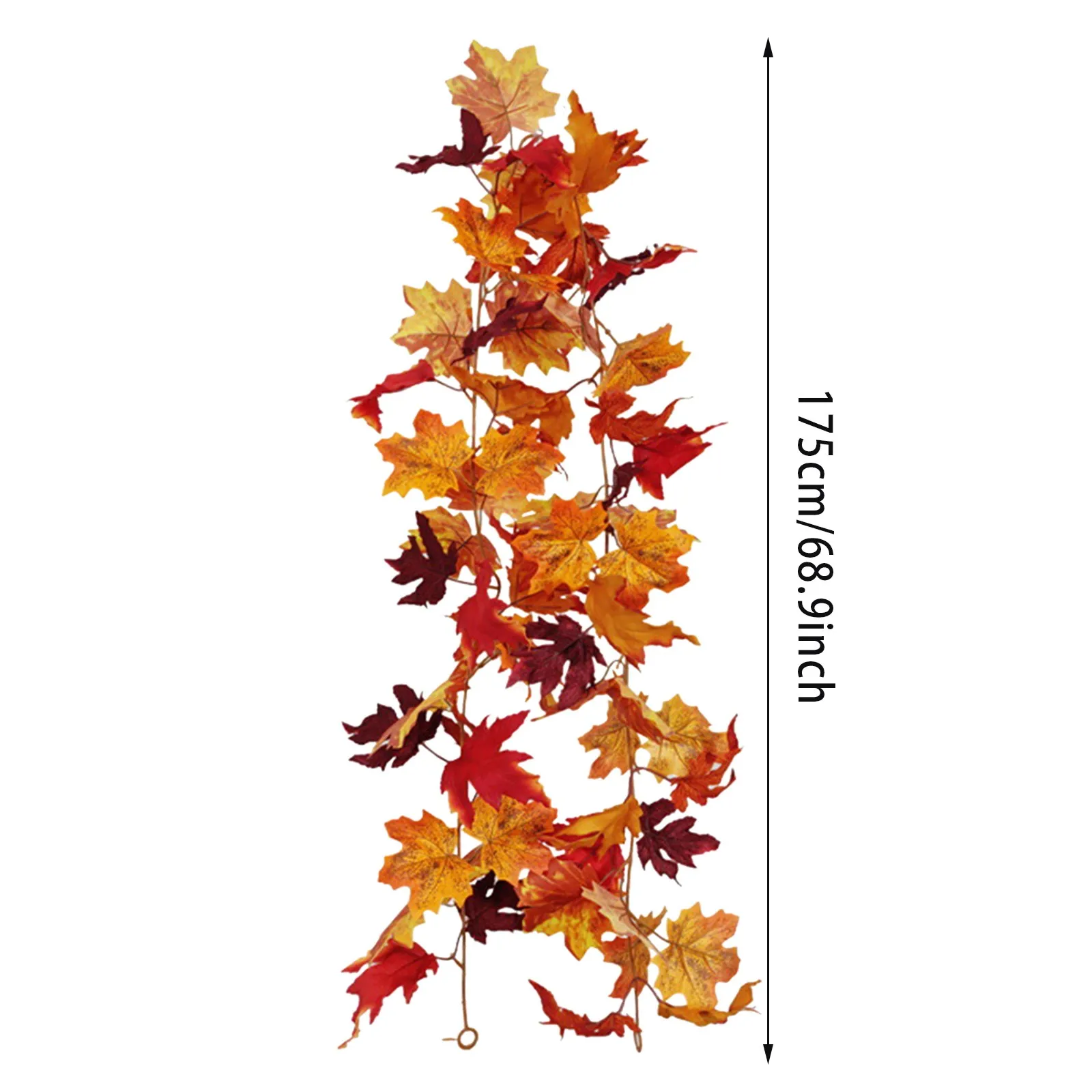 Lifelike Fall Maple Leaf Garland Light Hanging Fall Leaves Vine Artificial Autumn Garland Thanksgiving Winter Stems for Vases