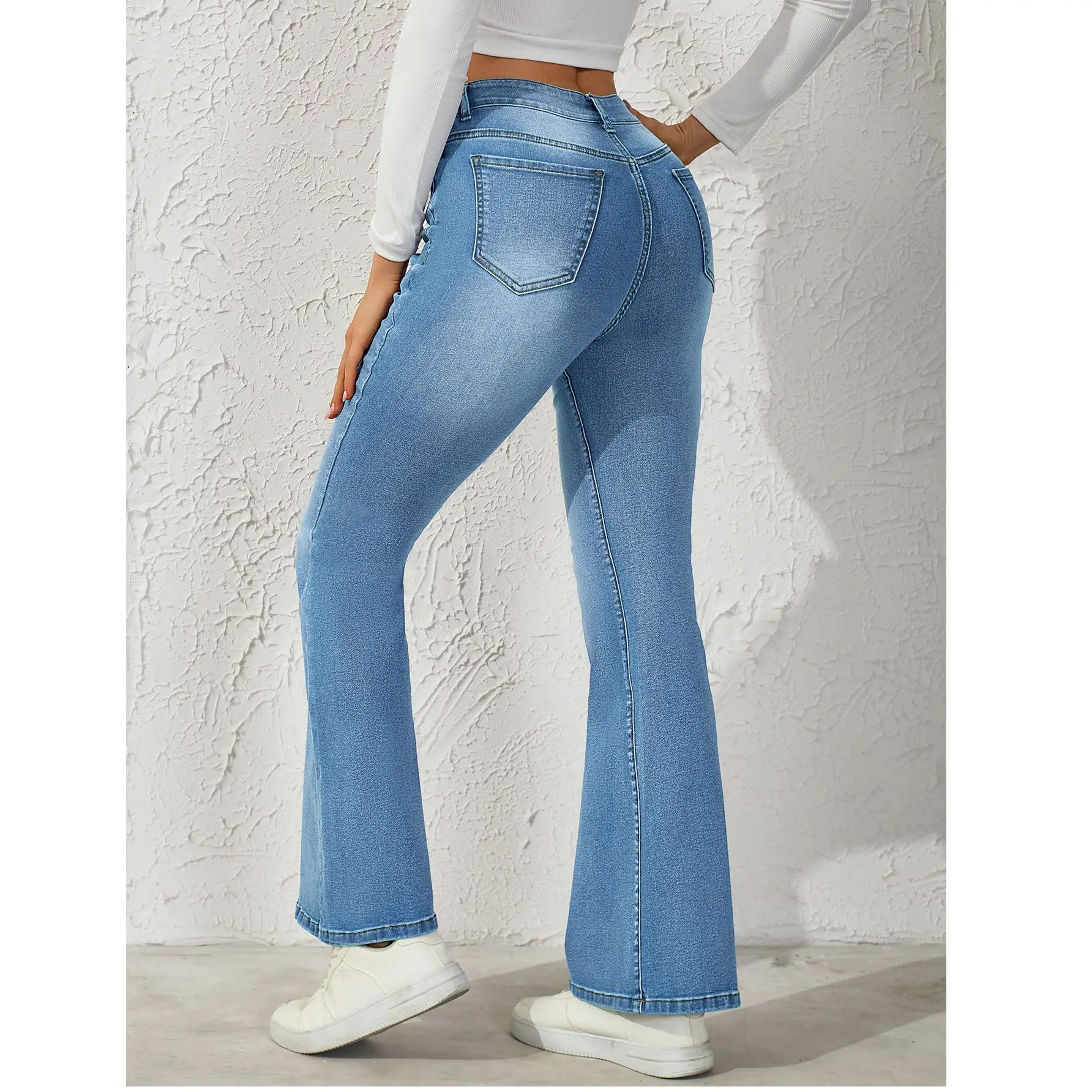 

Женские расклешенные эластичные джинсы с усами, модные узкие брюки-клеш с высокой талией, серые джинсовые брюки, женские классические длинные брюки в стиле панк Y2K