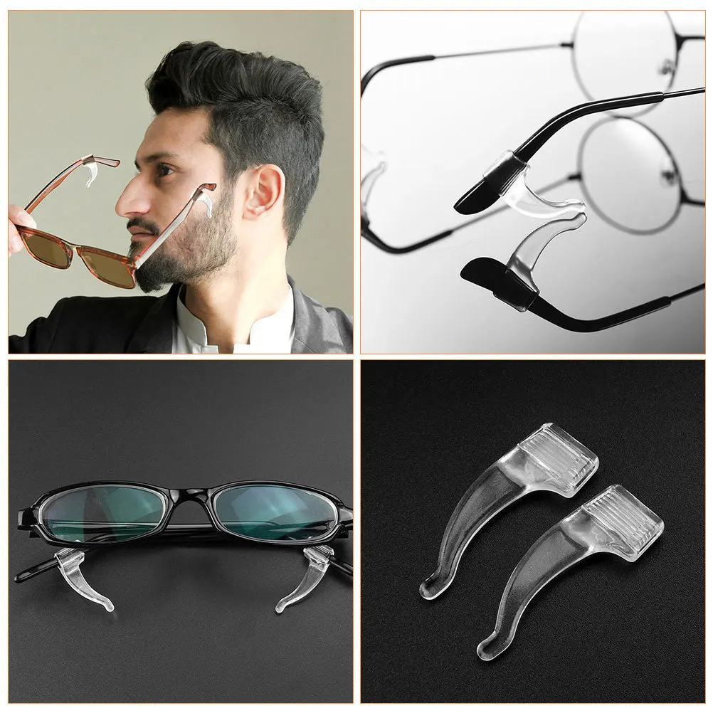 

12Pairs Glasses Ear Anti-Skid Grips Silicone Ear Hooks for Running Swimming Outdoor Sports Portable Glasses Retainers