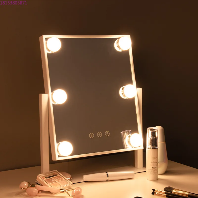 No. Desktop Square LED Bulb Mirror Princess Mirror Beauty Smart with Light