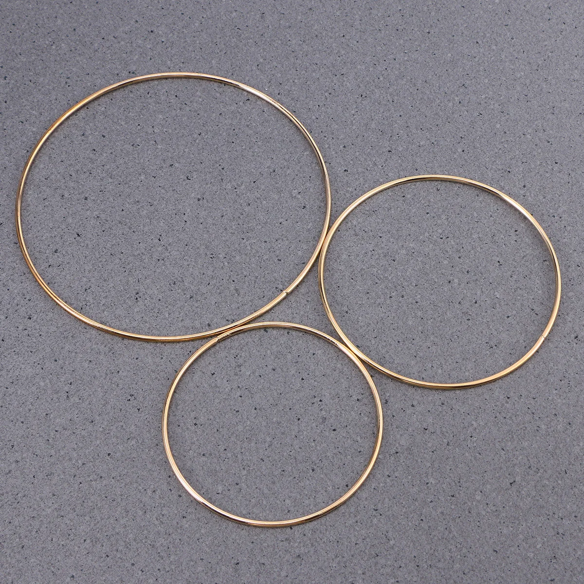 Anillos de Metal dorados, atrapasueños, accesorio artesanal, artesanía de macramé, anillo de hierro de varios tamaños, decoración de pared hecha a mano, 5 uds.