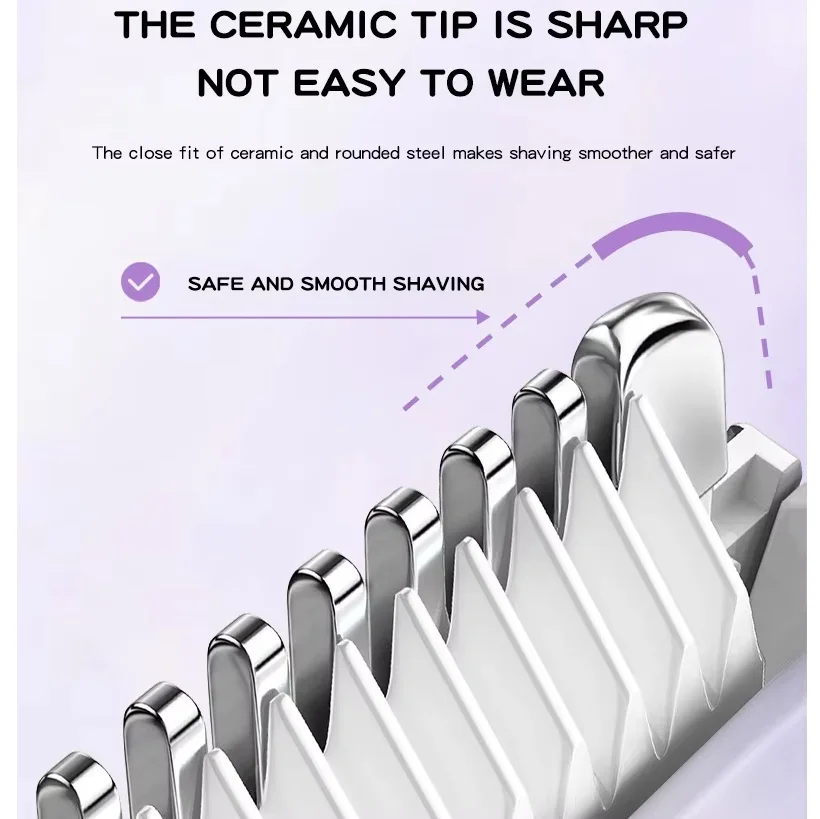 Hot Selling Newest Women's Electric Bikini Trimmer with Replaceable Ceramic Blades Lady Face Hair