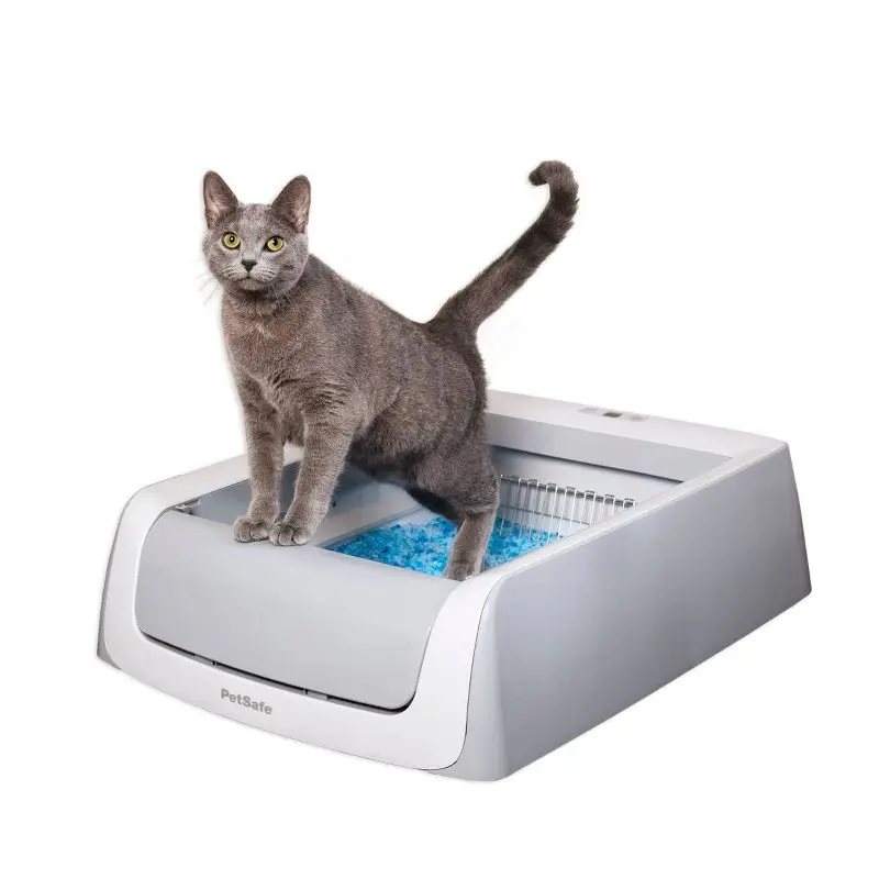 

Self Cleaning Cat Litter Box with Crystal Litter Tray Automatic Odor Control No Scoop Needed Health Monitor for Indoor Cats