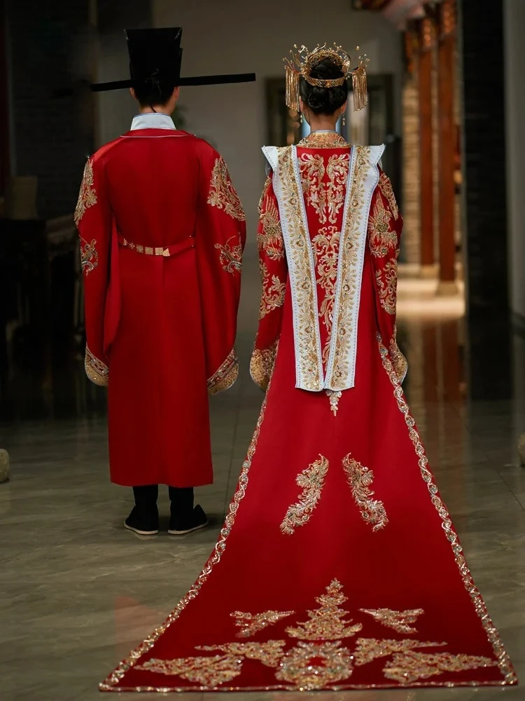 Ming Dynasty Hanfu Wedding Robe Dress High Quality Couple Wedding Gown Costume for Oversea Chinese Celebration Men and Women