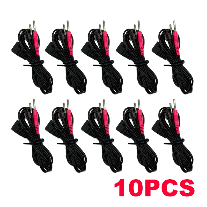 

10Pcs Replacement Electrode Lead Wires Standard Pin Connection Cables 2.35mm For Tens Ems Massage Digital Therapy Device