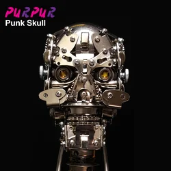 3D DIY Metal Assembly Model Stainless Steel Luminous Toy Screwing Block for Boy Kids Adult Gift Stress Relief Skull Crossbones