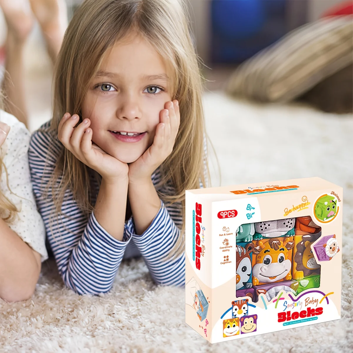 

Soft rubber building blocks, children's puzzle toys, baby stacking music, early education, animal cognition