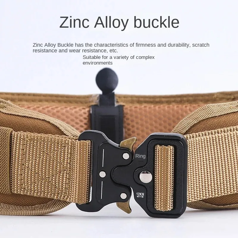 Ensemble de ceintures de combat tactiques, ceinture de service tactique Molle avec boucle en métal à dégagement rapide