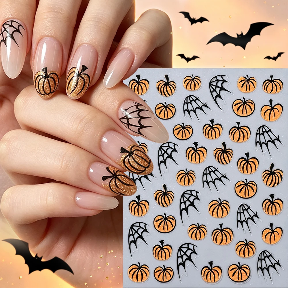 1 Blatt 3D Holographische Glitzer-Spinnennetz-Nagelaufkleber Halloween Glänzende Laser-Spinnennetz-Nagelsticker Selbstklebende Nageldekoration