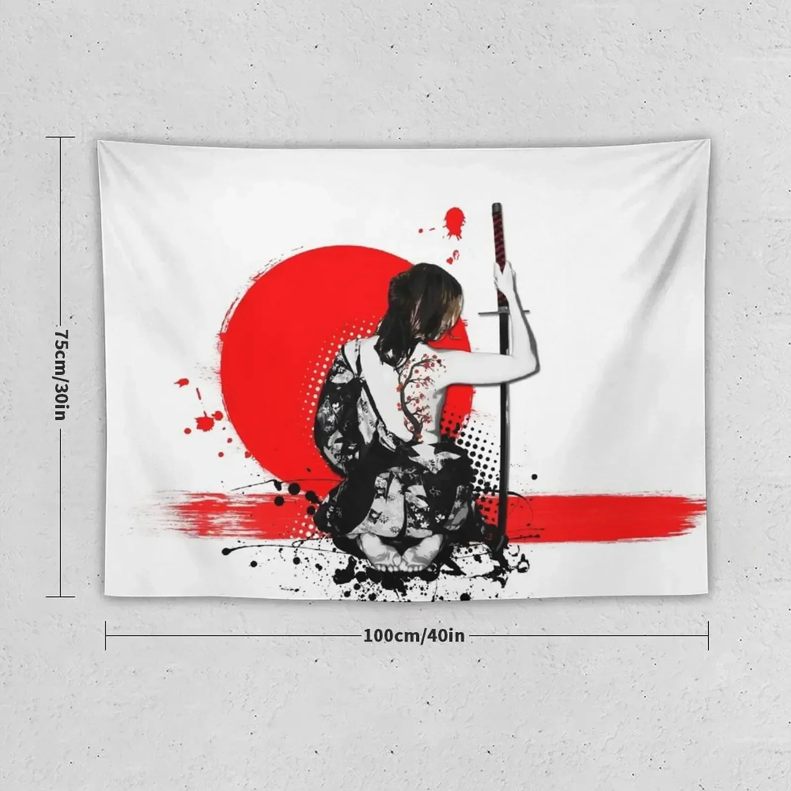 Female Samurai Tapestry Anime Decor Bed Room Decoration Room Aesthetic Decor Tapestry