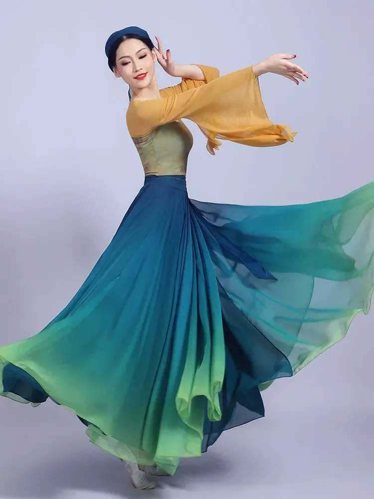 Costume da danza classica Dinastia Tang Danza nazionale in stile cinese Elegante abbigliamento antico Yangko Hanfu Danza popolare Abito da palcoscenico