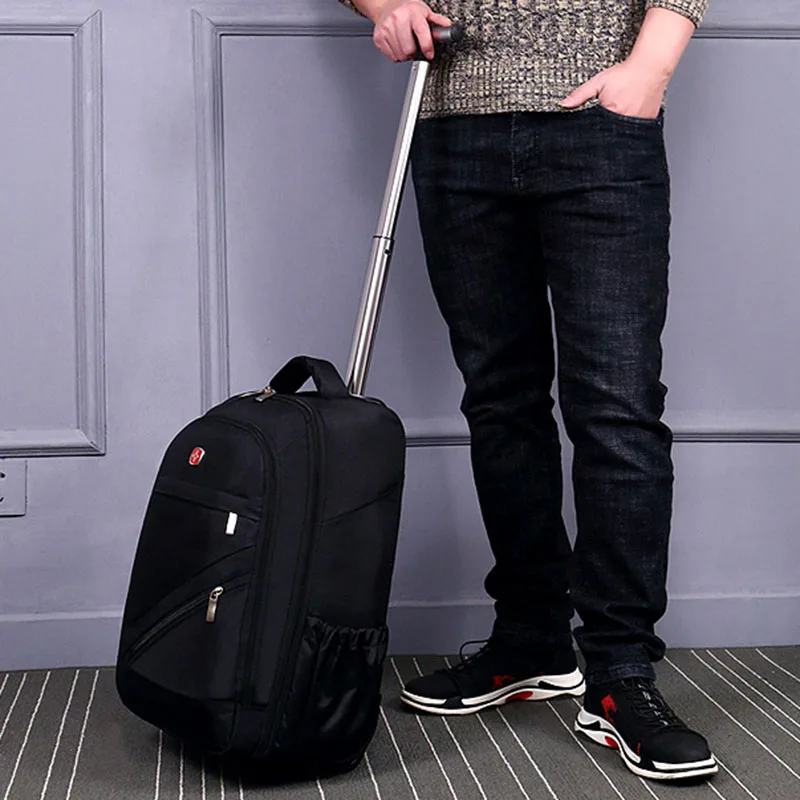 Oxford Trolley School Bag For Travel Large Capacity Waterproof