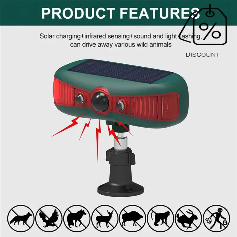 ABMF-Солнечный датчик сигнализации, солнечный датчик движения PIR, гавкий, 129 дБ, звуковое предупреждение