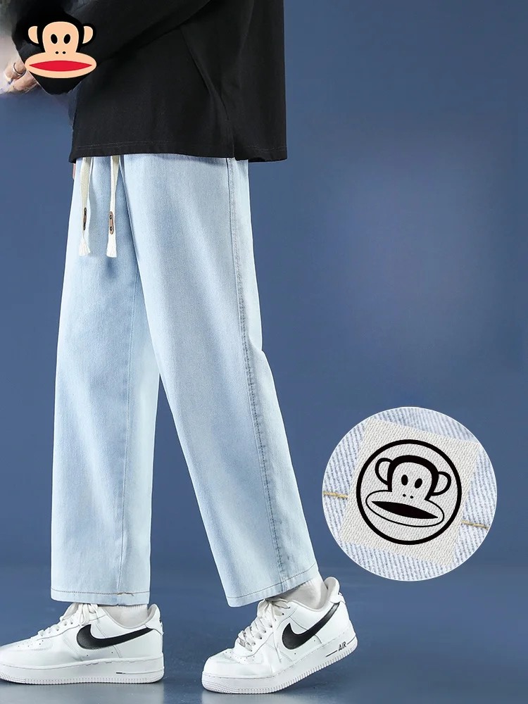 

PaulFrank American Style Loose Straight Leg Men's Jeans Casual Vintage Washed Denim Youth Trendy Brand Spring New Arrival