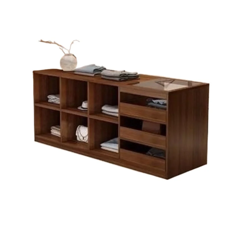 Clothing storecabinet checkout page Multi-layer jewelry display case with glass  table Display