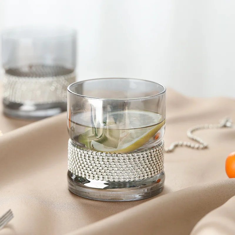 

Popular special, high-end, luxury, diamond inlaid crystal glass, whisky glass, ashtray glass, foreign wine glass