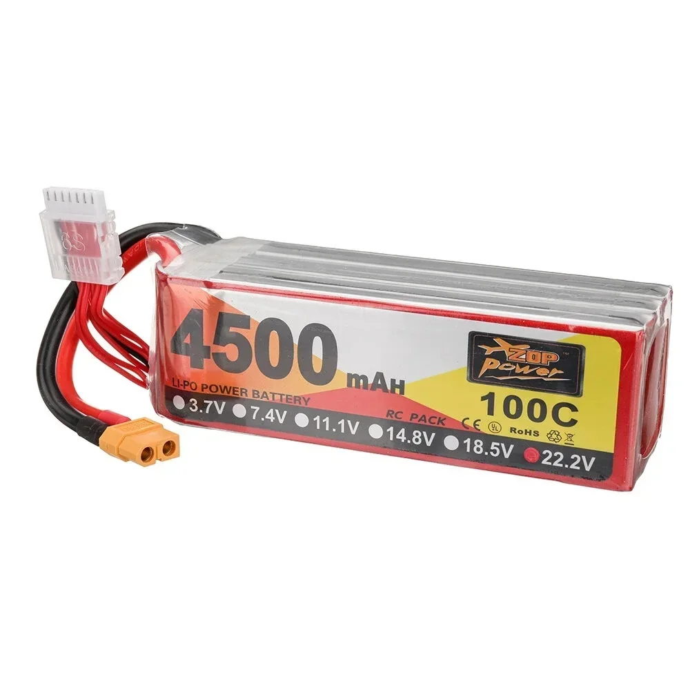 ZOP Power 22.2V 4500mAh 100C 6S LiPo Battery XT60 Plug for RC Drone