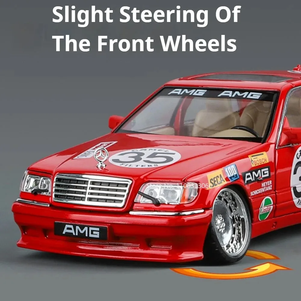 1:24 W140 Vision GT سيارة رياضية لعبة مجسمة معدنية دييكاست امتصاص الصدمات نماذج السيارات ضوء الصوت السوبر هدايا للأطفال
