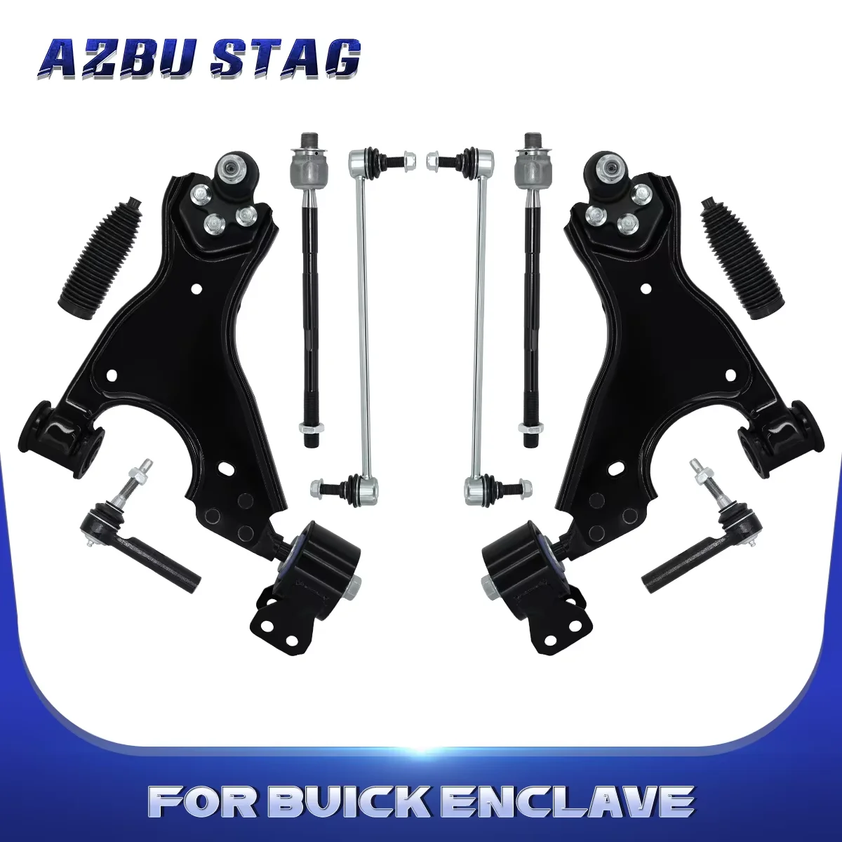 

AzbuStag 10Pcs Front Lower Control Arm Tie Rod Stabilizer Bar Link for BUICK ENCLAVE SATURN OUTLOOK CHEVROLET TRAVERSE 2007-2017