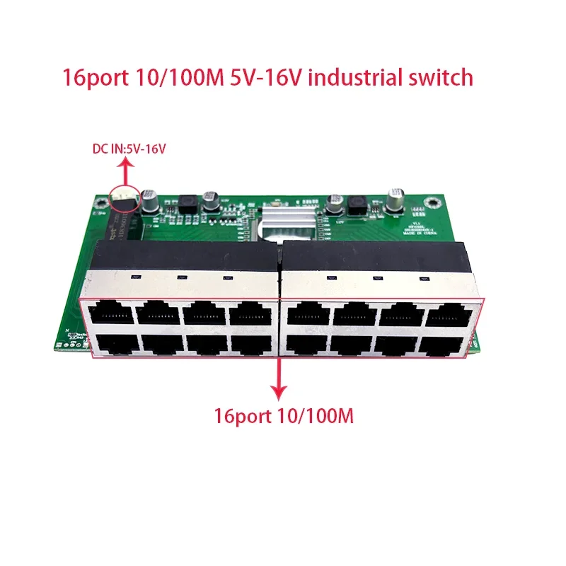 Original Factory Supply 16 Ports Industrial Ethernet Switches 10/100Mbps RJ45 Network Switch